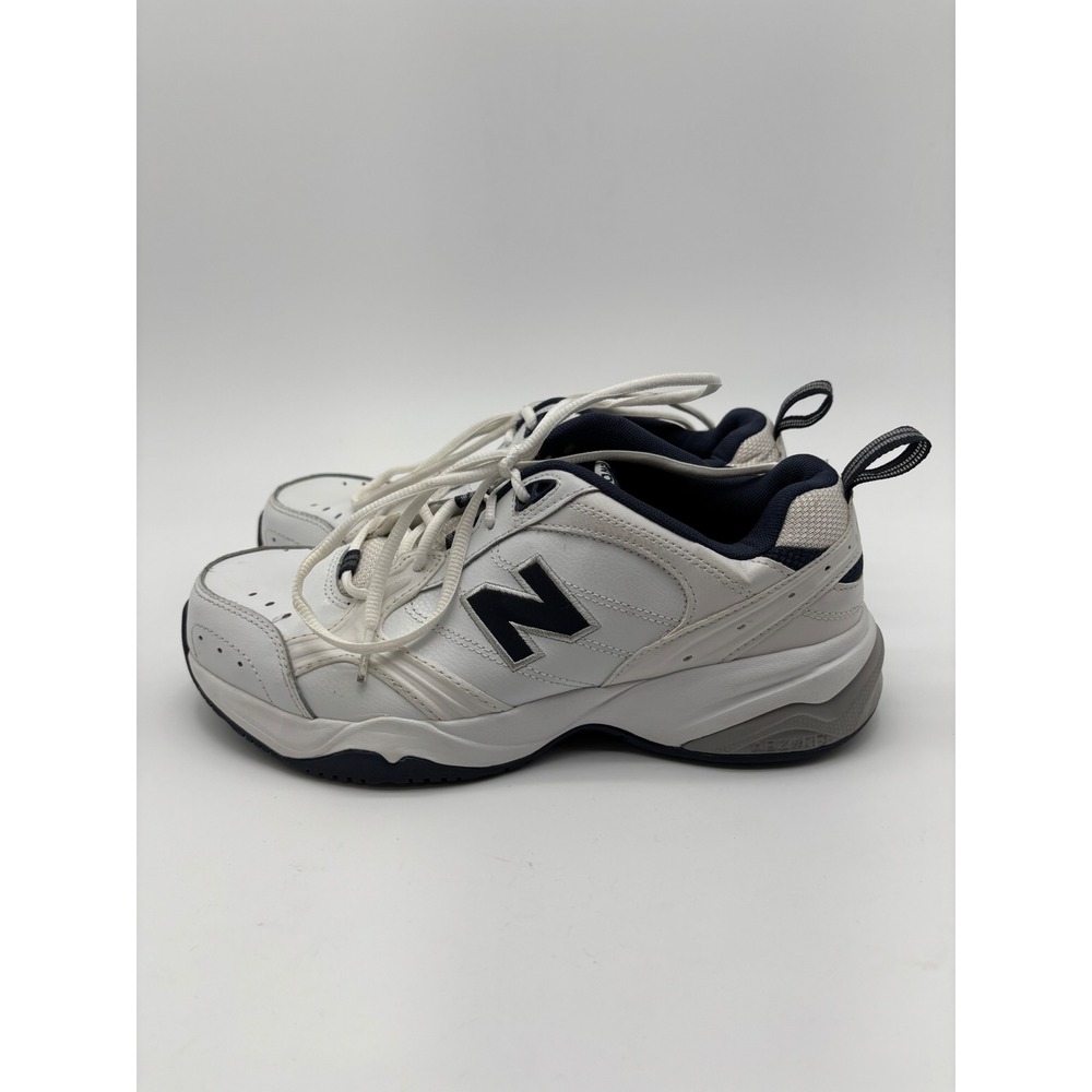 New Balance 624 White Navy Leather Cross Training Sneakers Mens 7 Womens 8.5 - Picture 4 of 8
